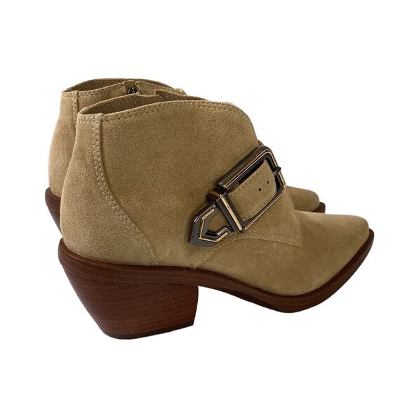 Vince Camuto New Ashena Western Leather Suede Boot Buckle Detail Pointed Toe - Picture 15 of 15